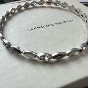 Freida Rothman Bangle Bracelet Mother of Pearl 925 silver